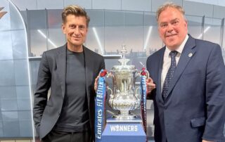 Mayor Perry and Steve Parrish with the FA cup at CPFC Selhurst Park stadium