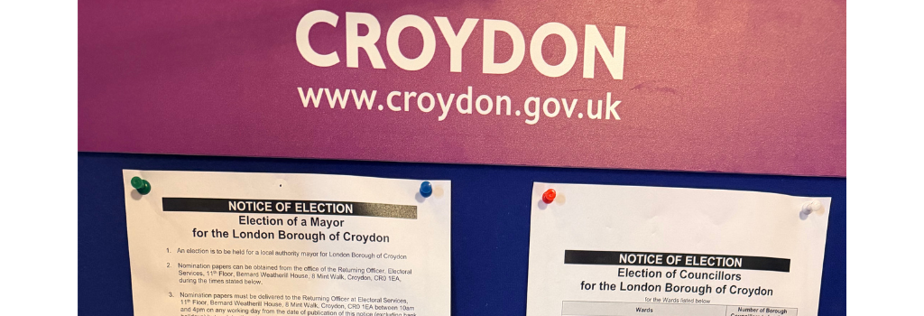 The notice of elections notices on display on the council notice board in the Town Hall.