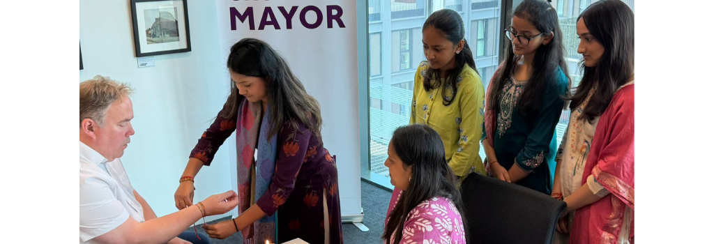 Mayor Perry taking part in the Hindu festival of Raksha Bandhan.